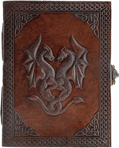 Handmade leather double dragon - handmade,