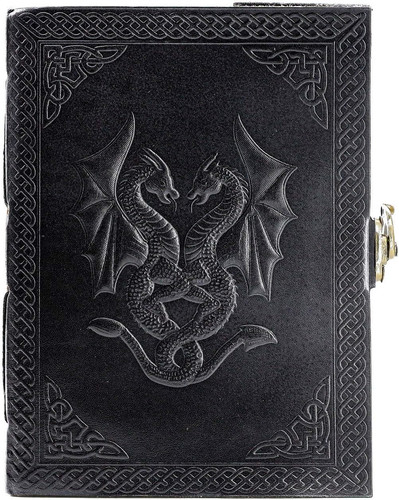 Handmade leather double dragon - handmade,
